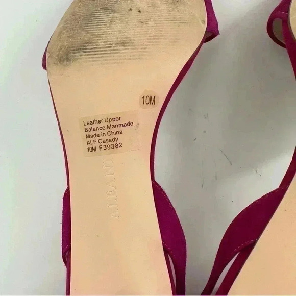 Alfani womens Cassidy heels size 10 fuchsia suede open toe stilettos - Picture 8 of 14